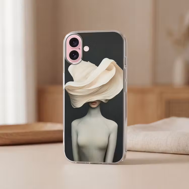 Telefoonhoesje - Vrouw - Beige - hoed — 3