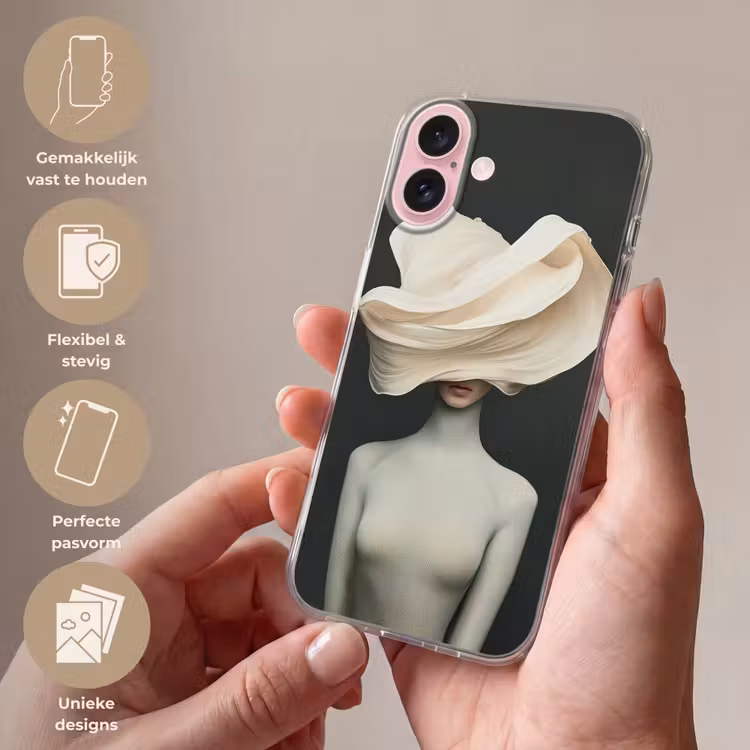 Telefoonhoesje - Vrouw - Beige - hoed — 4