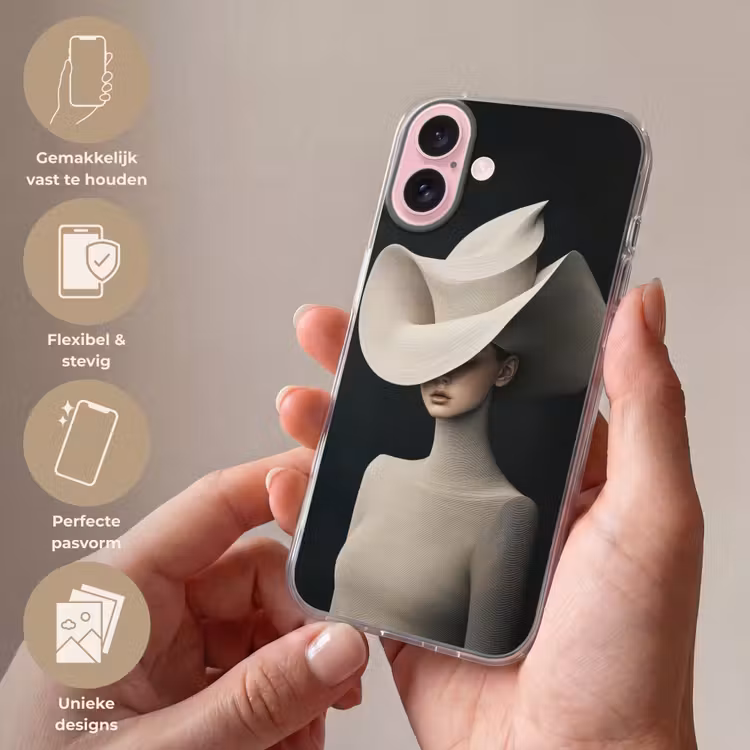 Telefoonhoesje - Vrouw - Golvende - Hoed — 4