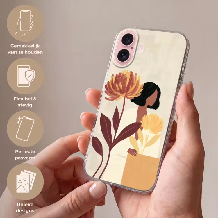 Telefoonhoesje - Vrouw - Minimalistisch - Bloem — 4
