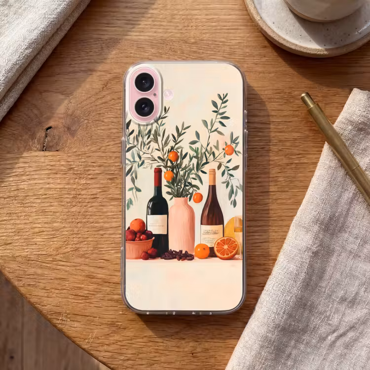 Telefoonhoesje - Wijnflessen - Takken - Sinaasappels — 2