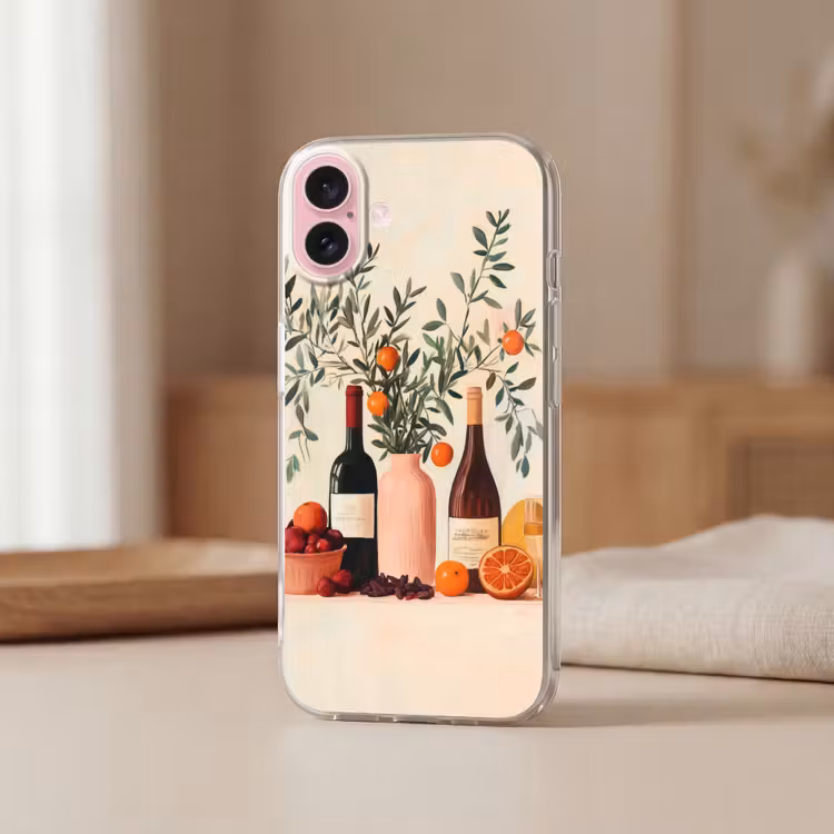 Telefoonhoesje - Wijnflessen - Takken - Sinaasappels — 3