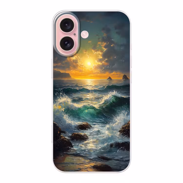 Telefoonhoesje - Zee - Zon - Golven - Rotsen — 1