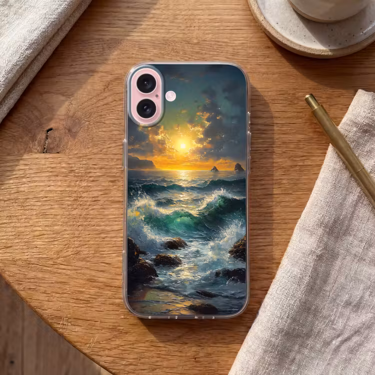 Telefoonhoesje - Zee - Zon - Golven - Rotsen — 2