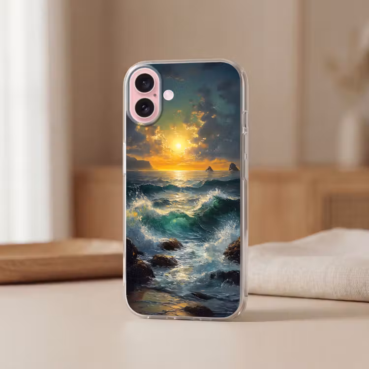 Telefoonhoesje - Zee - Zon - Golven - Rotsen — 3