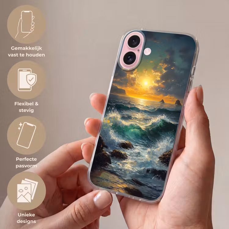 Telefoonhoesje - Zee - Zon - Golven - Rotsen — 4