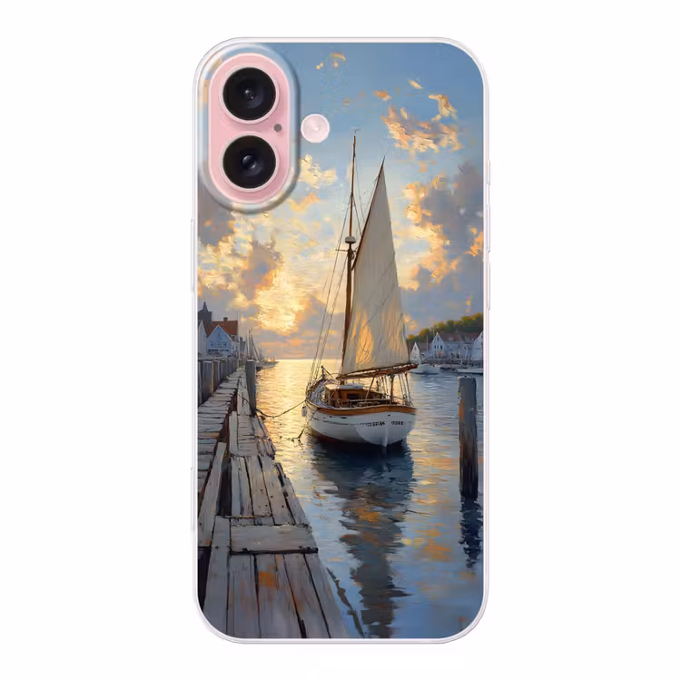 Telefoonhoesje - Zeilboot - Zon - Pier - Hout — 1