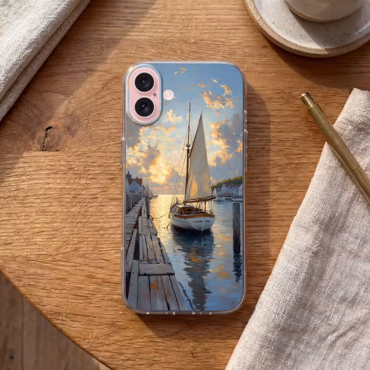Telefoonhoesje - Zeilboot - Zon - Pier - Hout — 2