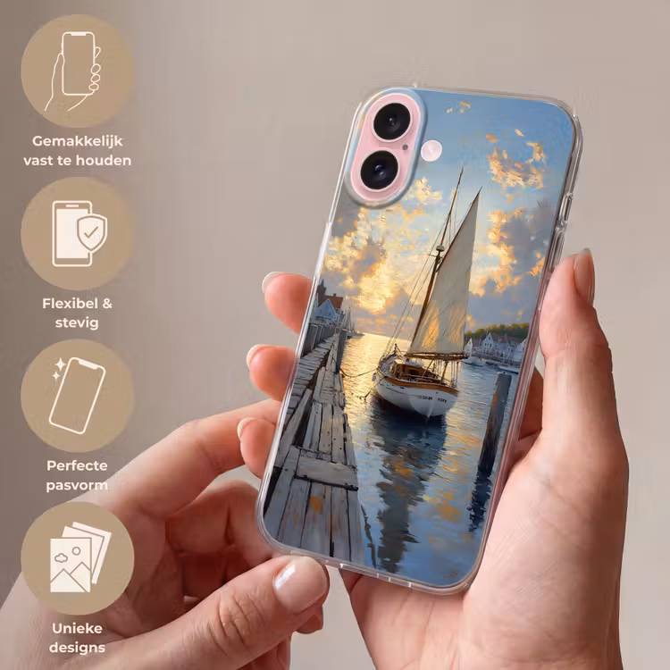 Telefoonhoesje - Zeilboot - Zon - Pier - Hout — 4