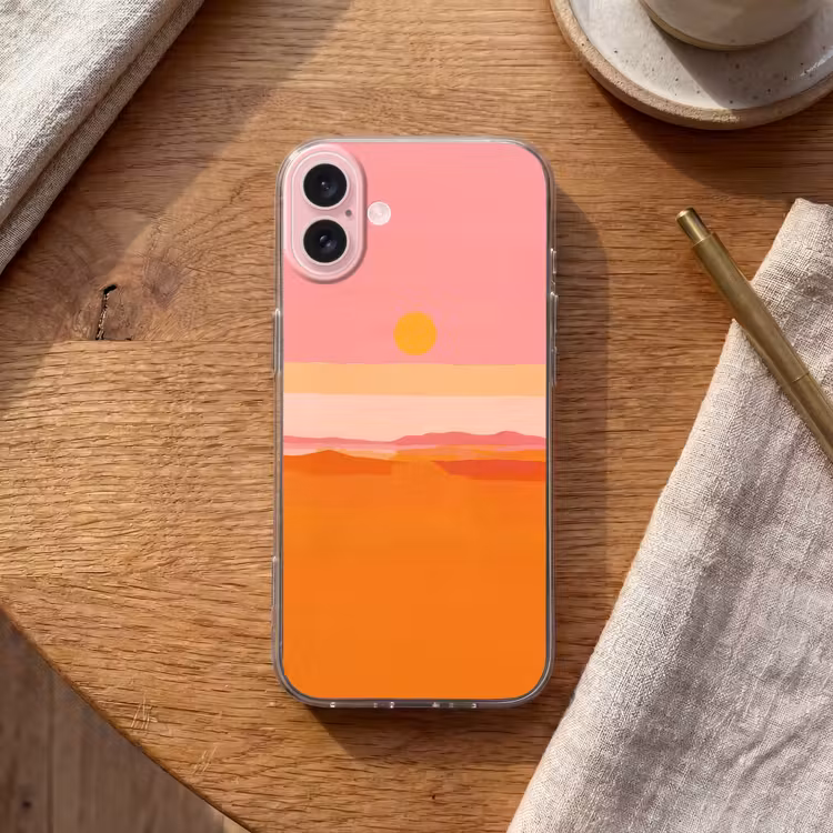 Telefoonhoesje - Zon - Abstract - Landschap - Oranje — 2