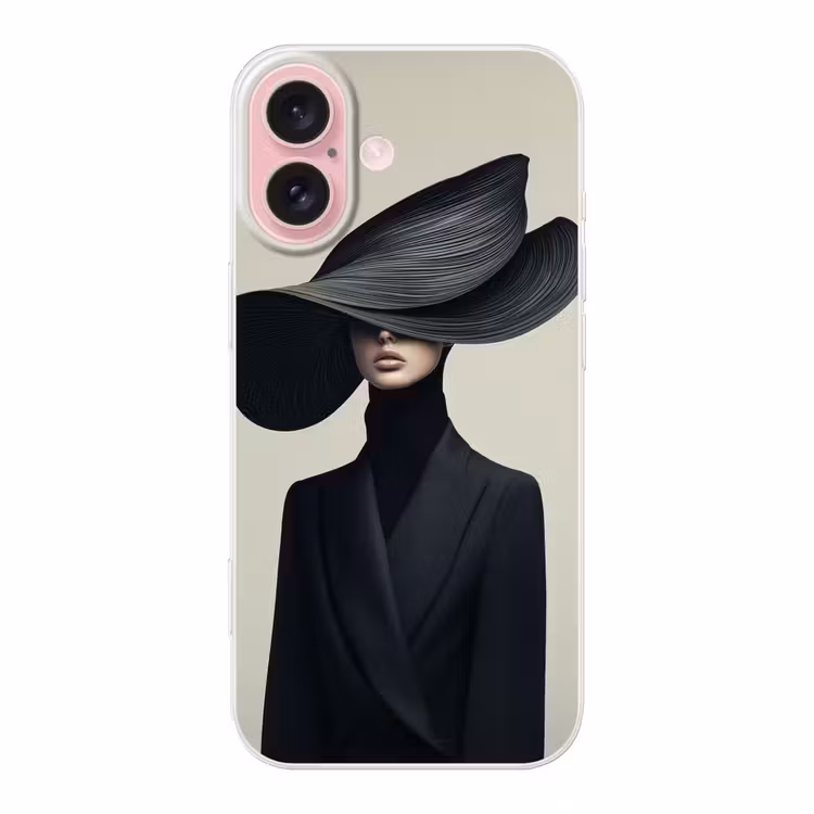 Telefoonhoesje - Zwart - Vrouw - Hoed — 1