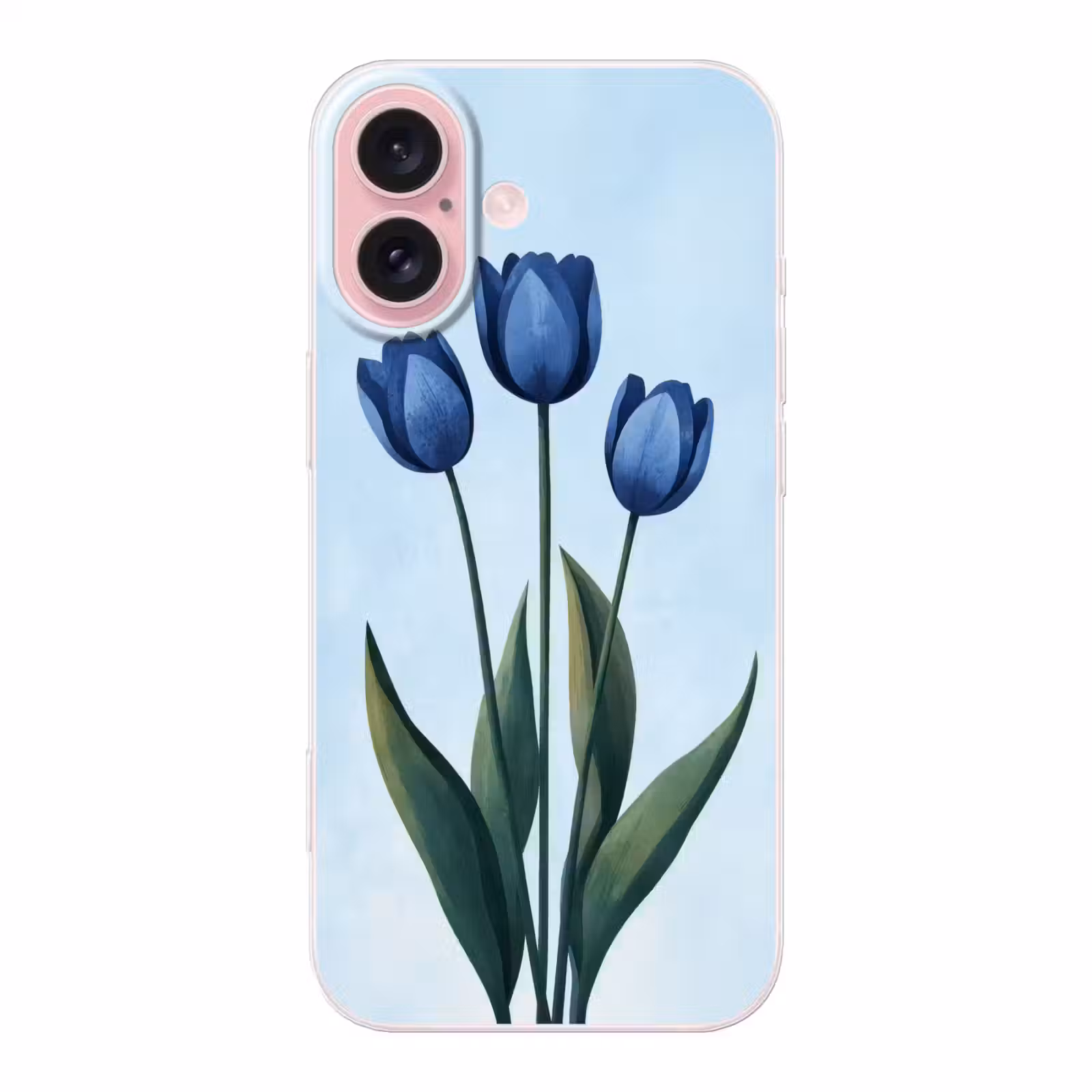 Telefoonhoesje - Tulpen - Blauw - Bladeren — 1