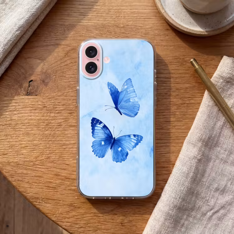 Telefoonhoesje - Vlinders - Sierlijk - Blauw — 2