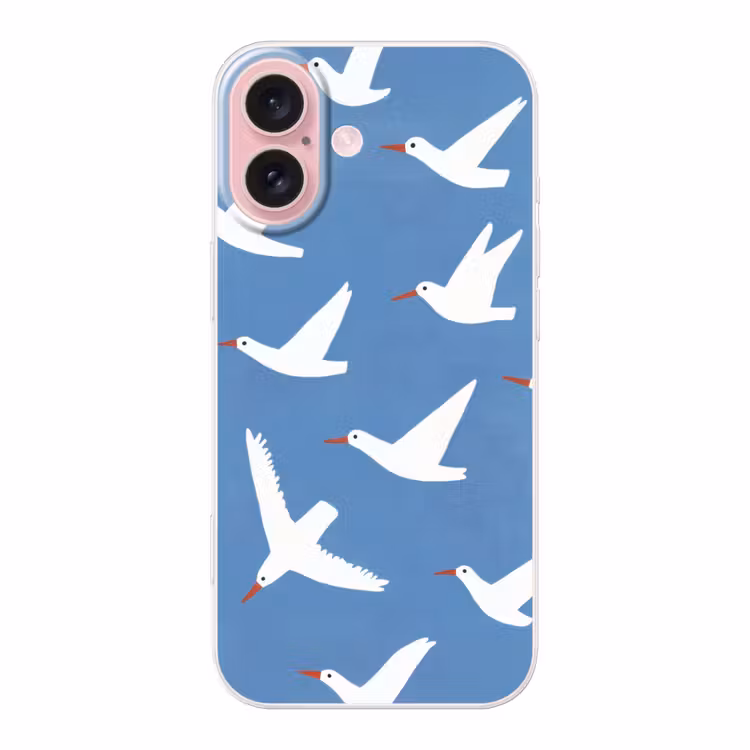 Telefoonhoesje - Vogels - Wit - Patroon — 1