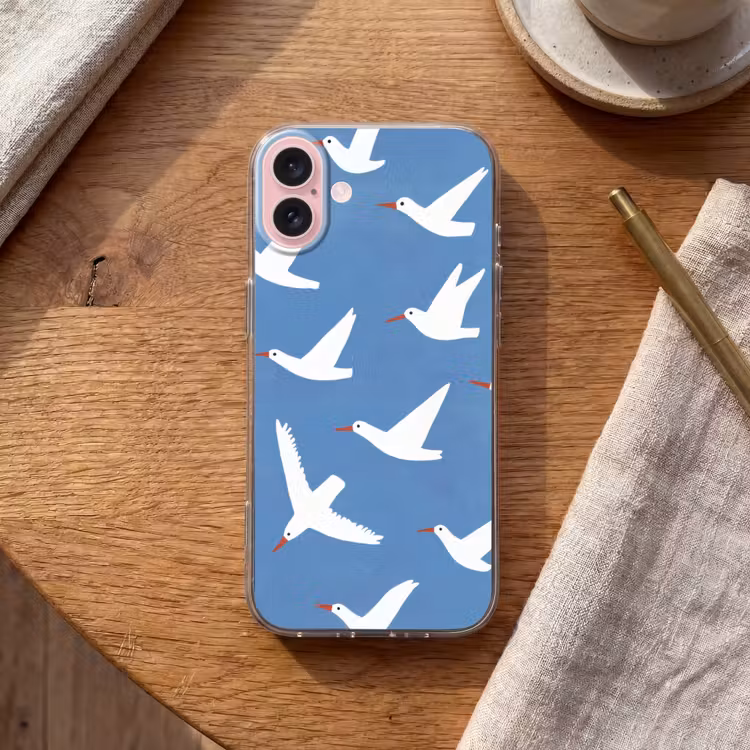 Telefoonhoesje - Vogels - Wit - Patroon — 2