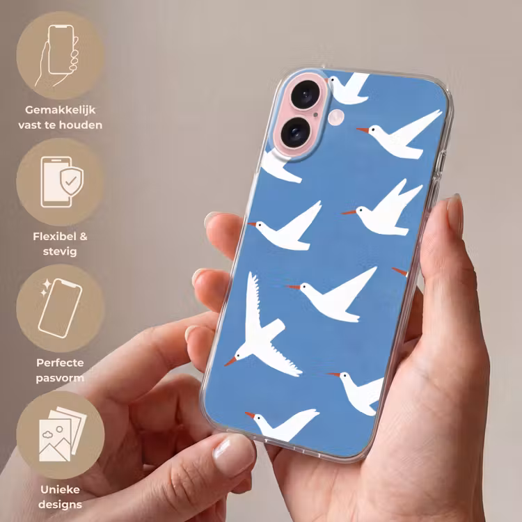 Telefoonhoesje - Vogels - Wit - Patroon — 4