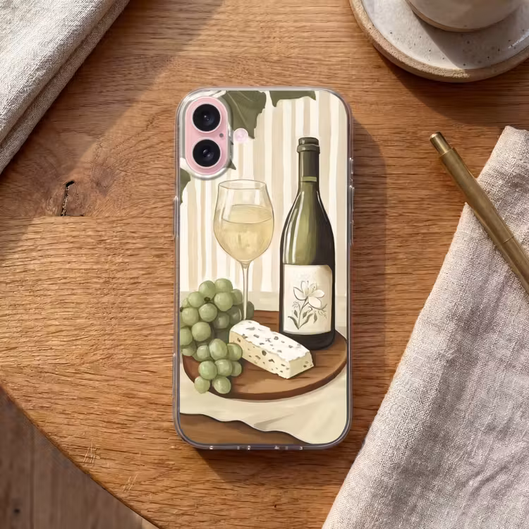 Telefoonhoesje - Wijn - Druiven - Kaas - Bladeren — 2