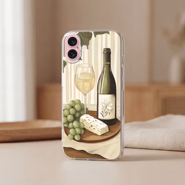 Telefoonhoesje - Wijn - Druiven - Kaas - Bladeren — 3