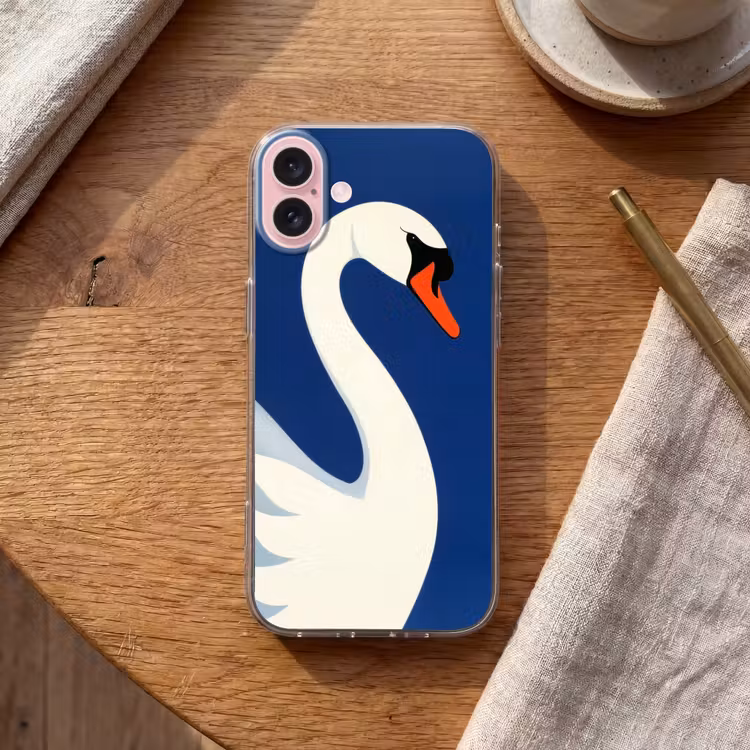 Telefoonhoesje - Zwaan - Wit - Snavel - Illustratie — 2