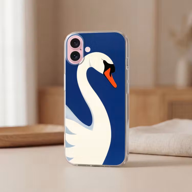 Telefoonhoesje - Zwaan - Wit - Snavel - Illustratie — 3