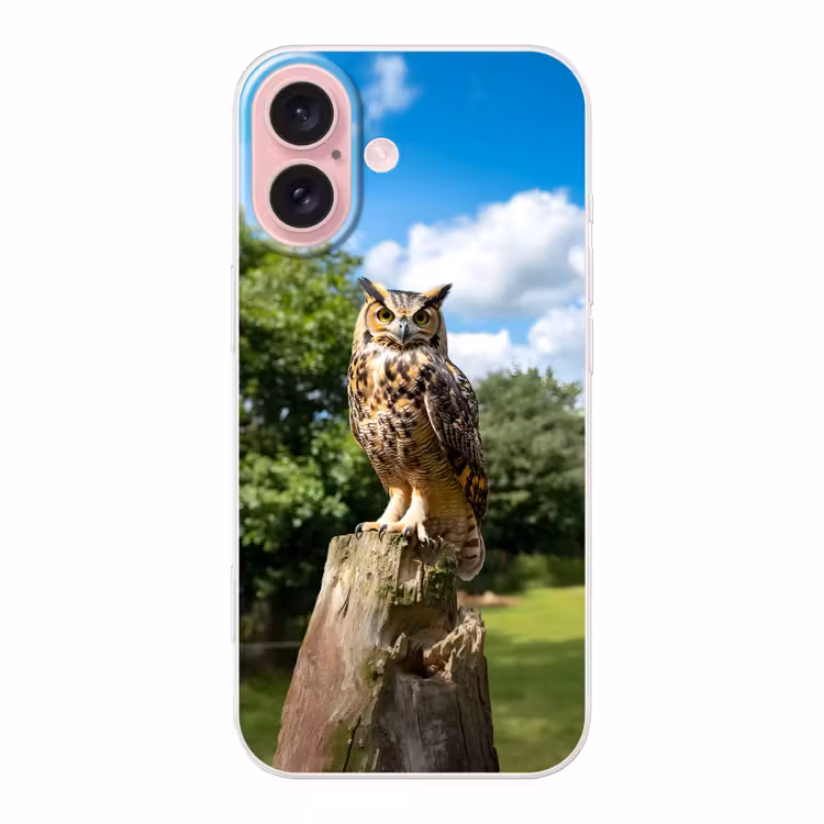 Telefoonhoesje - Uil - Boomstronk - Bos - Lucht — 1