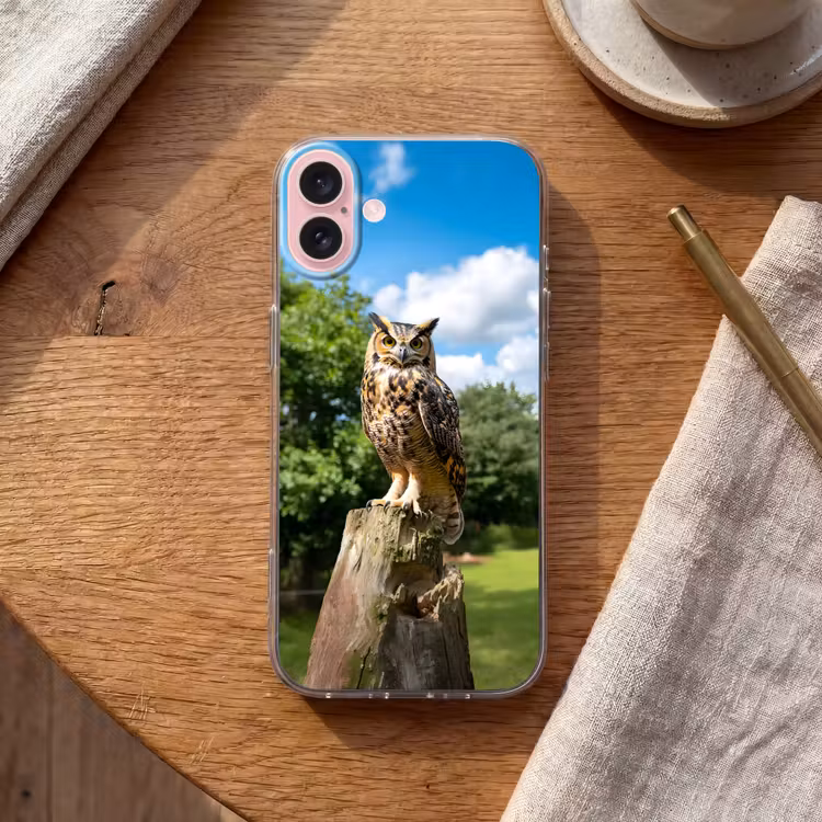Telefoonhoesje - Uil - Boomstronk - Bos - Lucht — 2