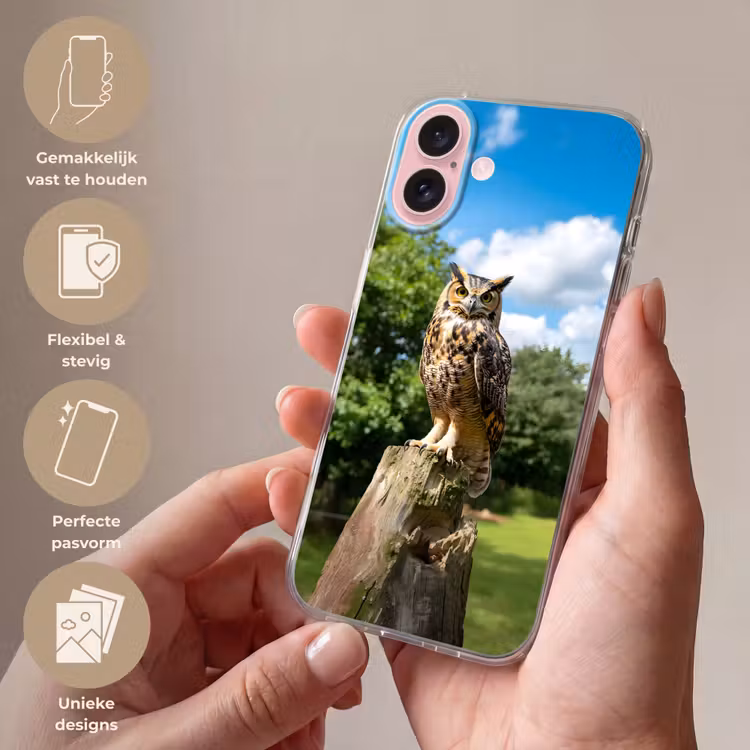 Telefoonhoesje - Uil - Boomstronk - Bos - Lucht — 4