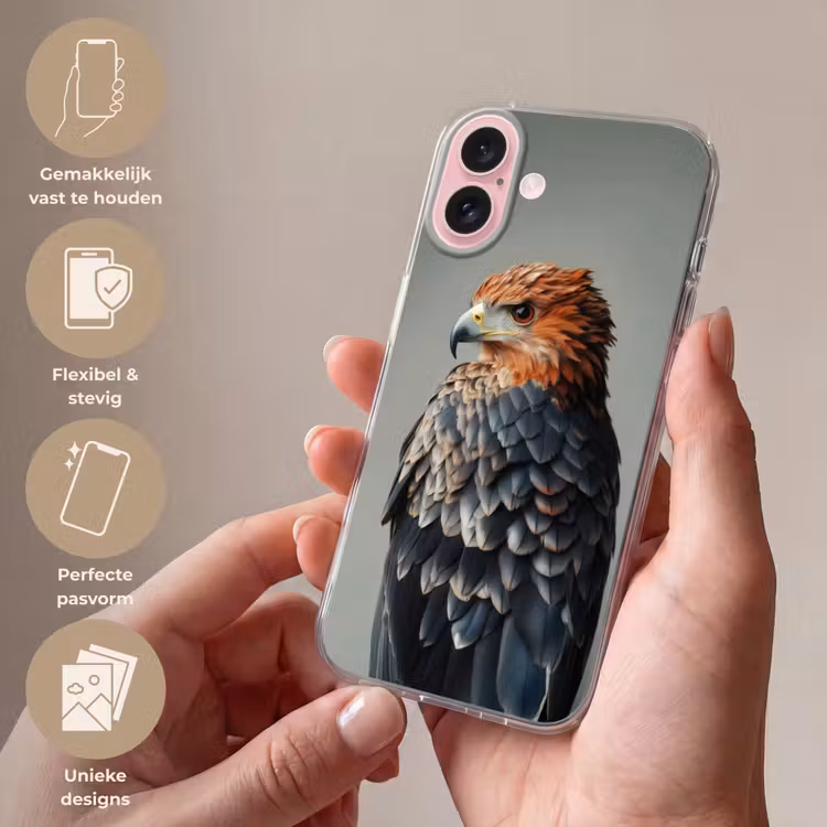 Telefoonhoesje - Vogel - Realistisch - Veren - Bruin — 4