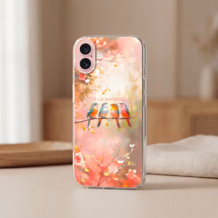 Telefoonhoesje - Vogels - Tak - Quote - Roze — 3