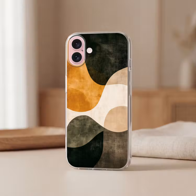 Telefoonhoesje - Vormen - Okergeel - Abstract — 3