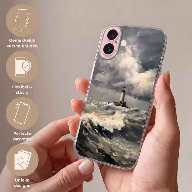 Telefoonhoesje - Vuurtoren - Golven - Storm — 4