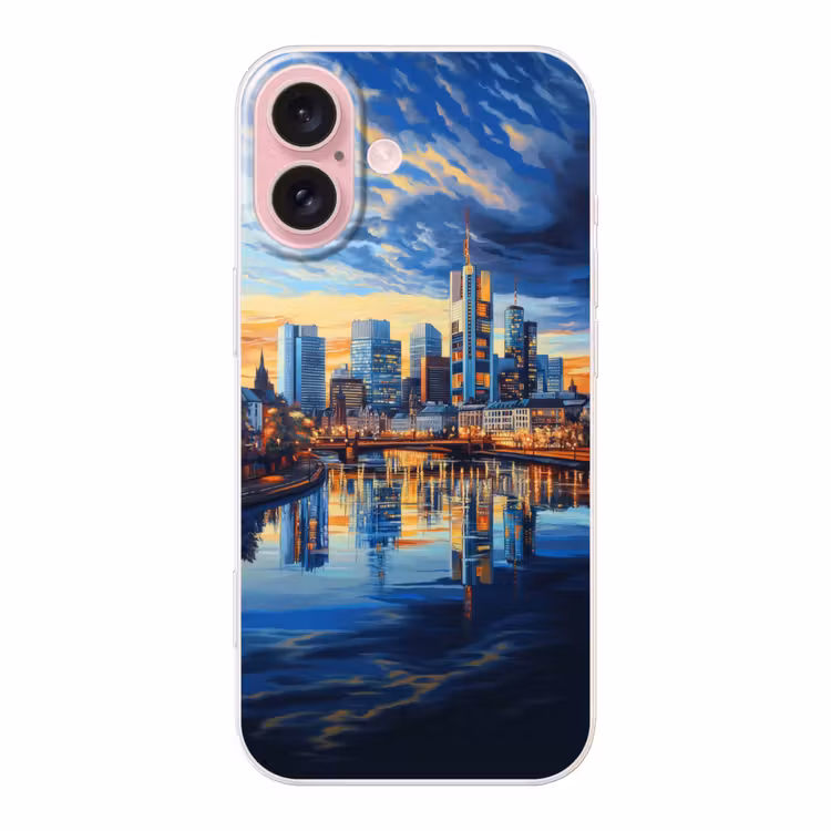Telefoonhoesje - Zonsondergang Frankfurt - Stad - Skyline - Water — 1