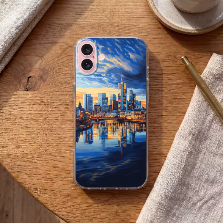Telefoonhoesje - Zonsondergang Frankfurt - Stad - Skyline - Water — 2