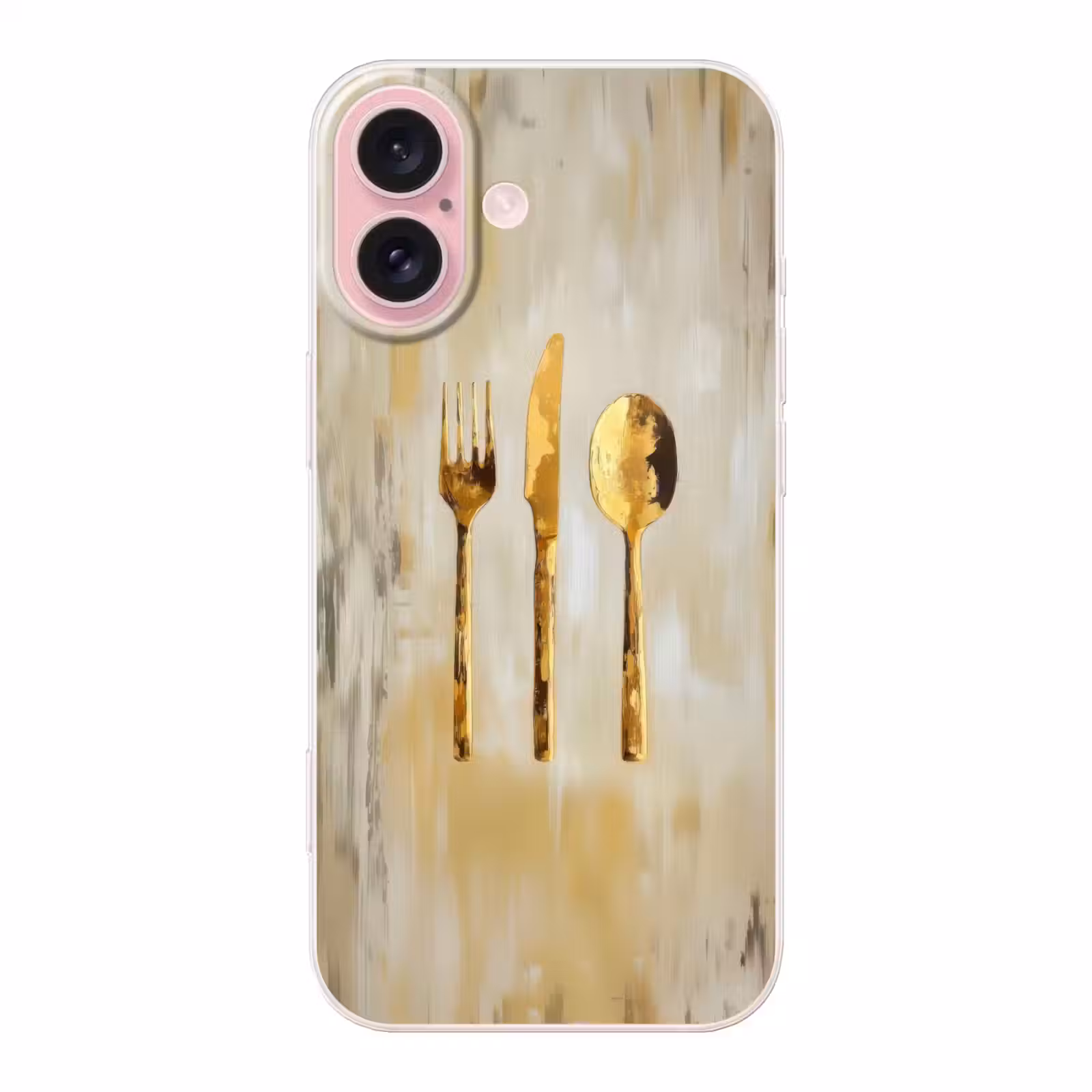 Telefoonhoesje - Verf - Goud - Bestek — 1