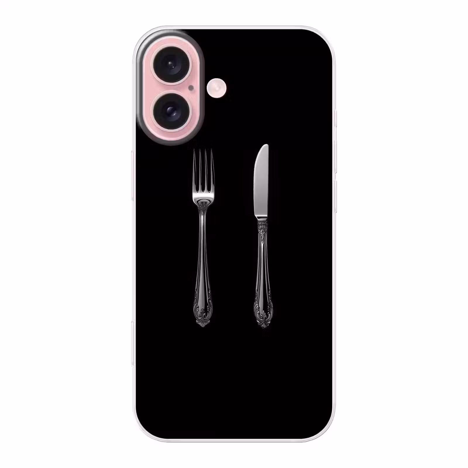 Telefoonhoesje - Vork - Mes - Zilver — 1
