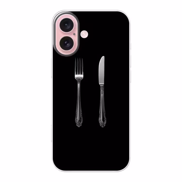 Telefoonhoesje - Vork - Mes - Zilver — 1