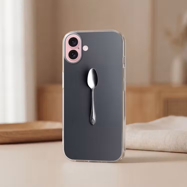 Telefoonhoesje - Zilver - Metaal - Lepel — 3