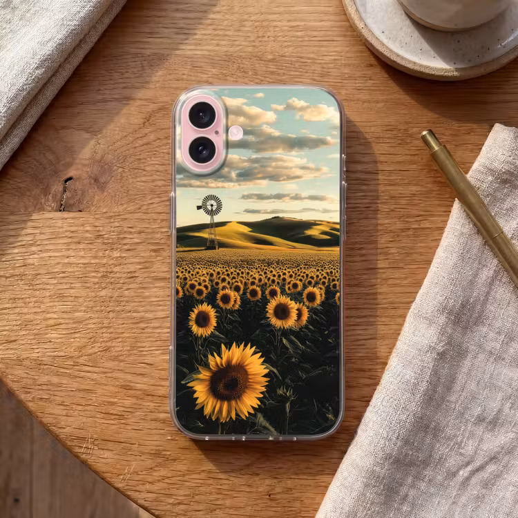 Telefoonhoesje - Zonnebloem - Veld - Windmolen — 2