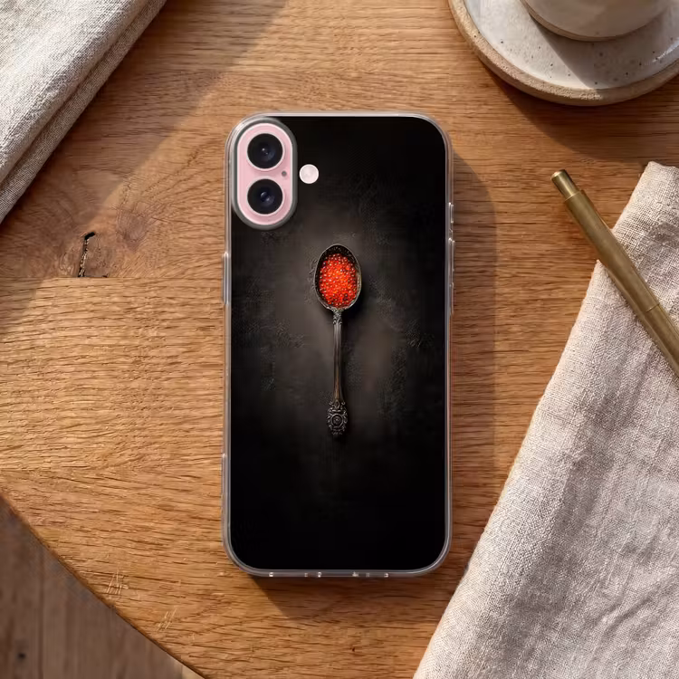 Telefoonhoesje - Zwart - Lepel - Caviar — 2