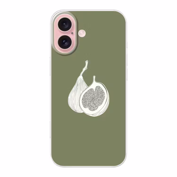 Telefoonhoesje - Vijgen - Minimalistisch - Getekend - Mosgroen — 1