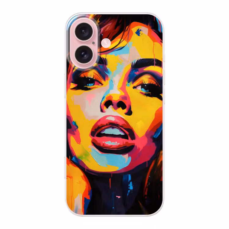 Telefoonhoesje - Vrouw - Gezicht - Kleurrijk — 1