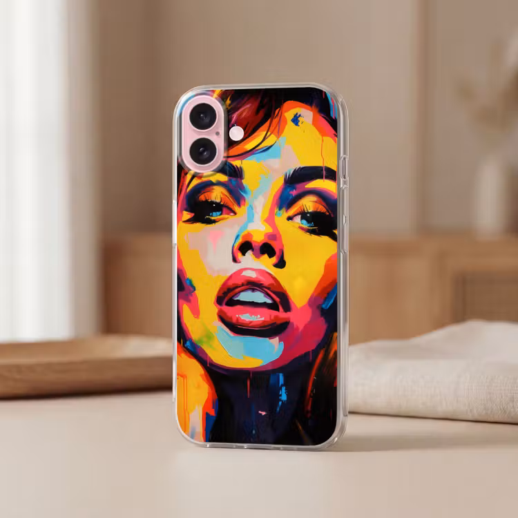 Telefoonhoesje - Vrouw - Gezicht - Kleurrijk — 3