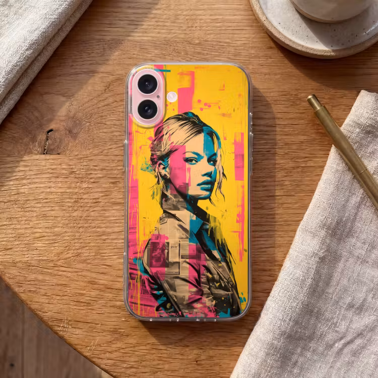 Telefoonhoesje - Vrouw - Verfstrepen - Gekleurd — 2