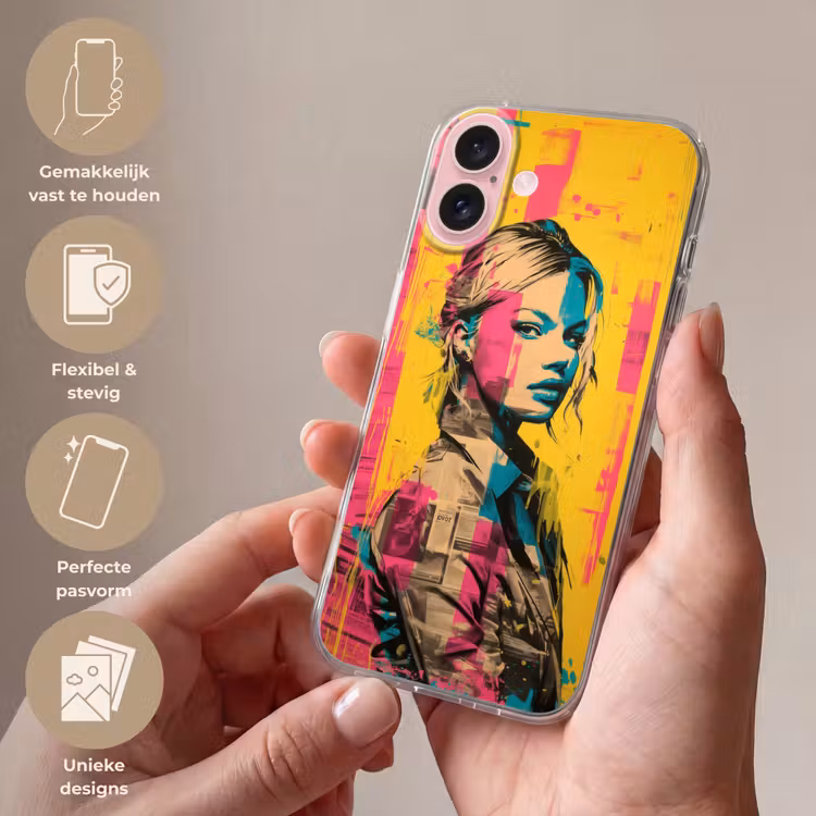 Telefoonhoesje - Vrouw - Verfstrepen - Gekleurd — 4