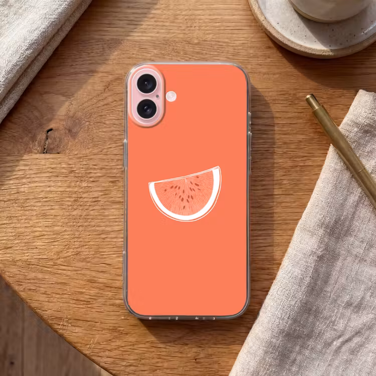 Telefoonhoesje - Watermeloen - Lijnen - Koraalrood — 2