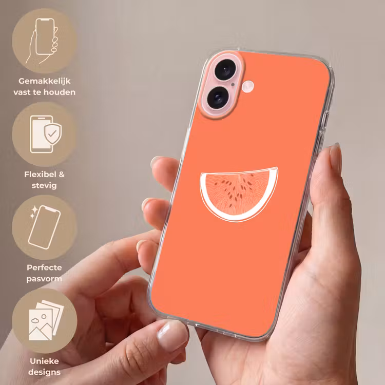 Telefoonhoesje - Watermeloen - Lijnen - Koraalrood — 4