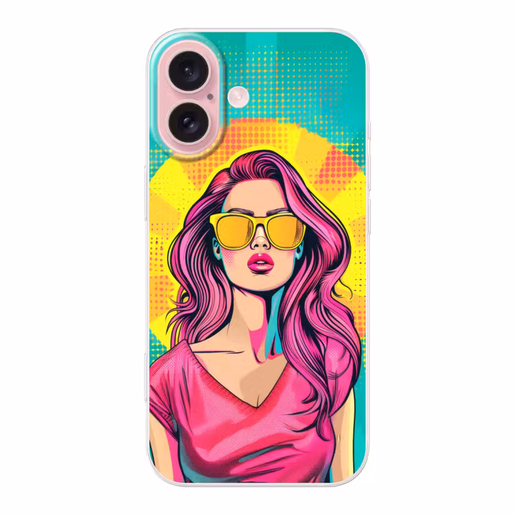 Telefoonhoesje - Zonnebril - Vrouw - Zonnig - Geel — 1