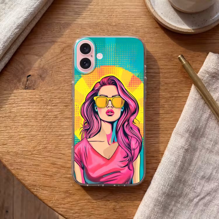 Telefoonhoesje - Zonnebril - Vrouw - Zonnig - Geel — 2