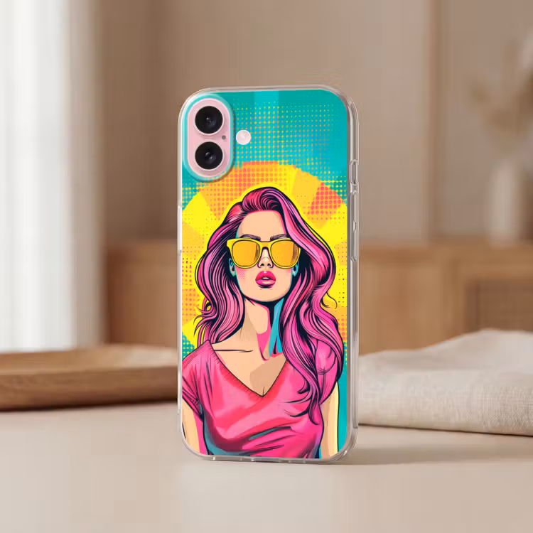 Telefoonhoesje - Zonnebril - Vrouw - Zonnig - Geel — 3