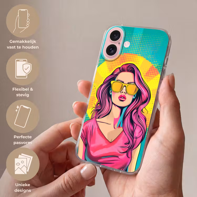 Telefoonhoesje - Zonnebril - Vrouw - Zonnig - Geel — 4
